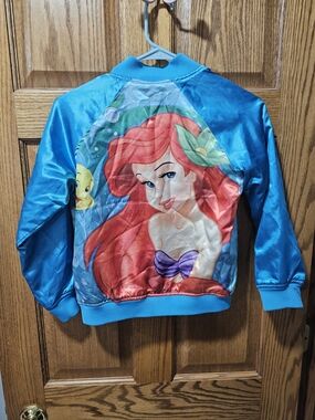Disney Blue Satin Kids Jean-Style Jacket Vintage